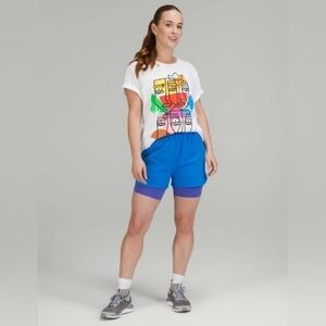 Lululemon All Yours Cotton T-Shirt Pride White Size 8.